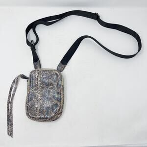 Aimee Kestenberg Snakeprint Just Saying Stadium Crossbody Bag Bejeweled Leather
